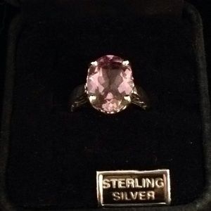 Sterling Silver Oval Amethyst Filigree Ring